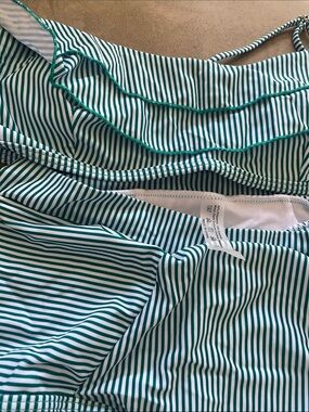Green and white striped bikini size medium 
New without tags